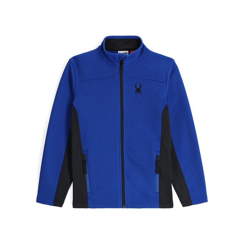 Electric Blue Spyder Boys Bandit Full Zip Fleece Jacket | GAV-512739