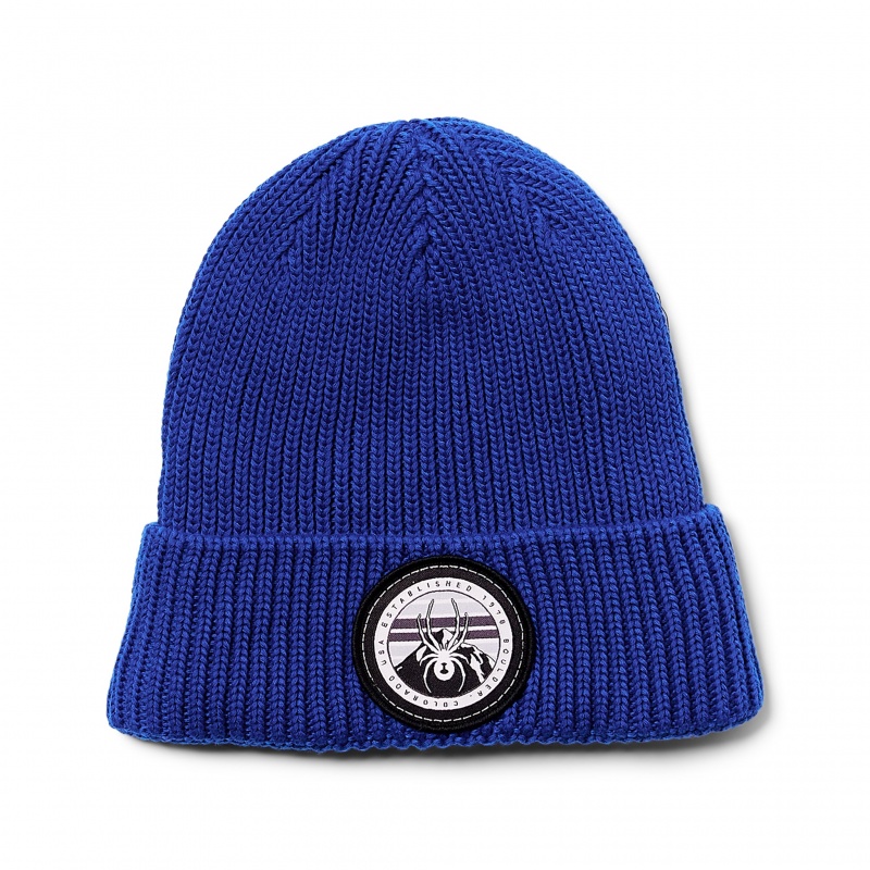 Electric Blue Spyder Boys Link Beanie | IRK-379251