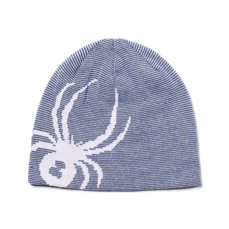 Electric Blue Spyder Boys Reversible Bug Beanie | CNI-958423