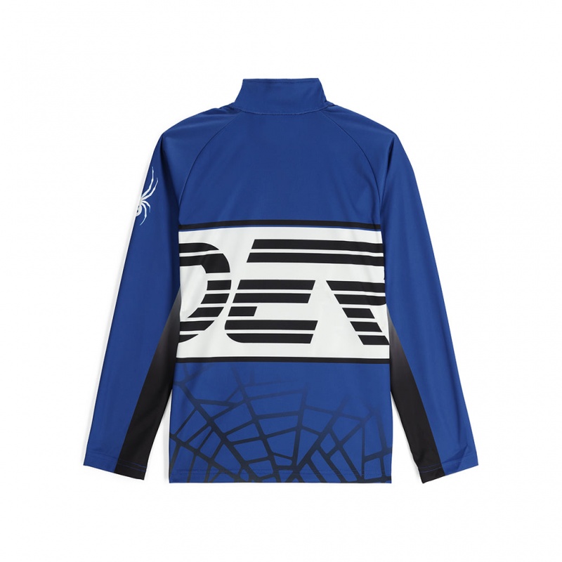 Electric Blue Spyder Boys Web Half Zip Fleece Jacket | WNJ-240765