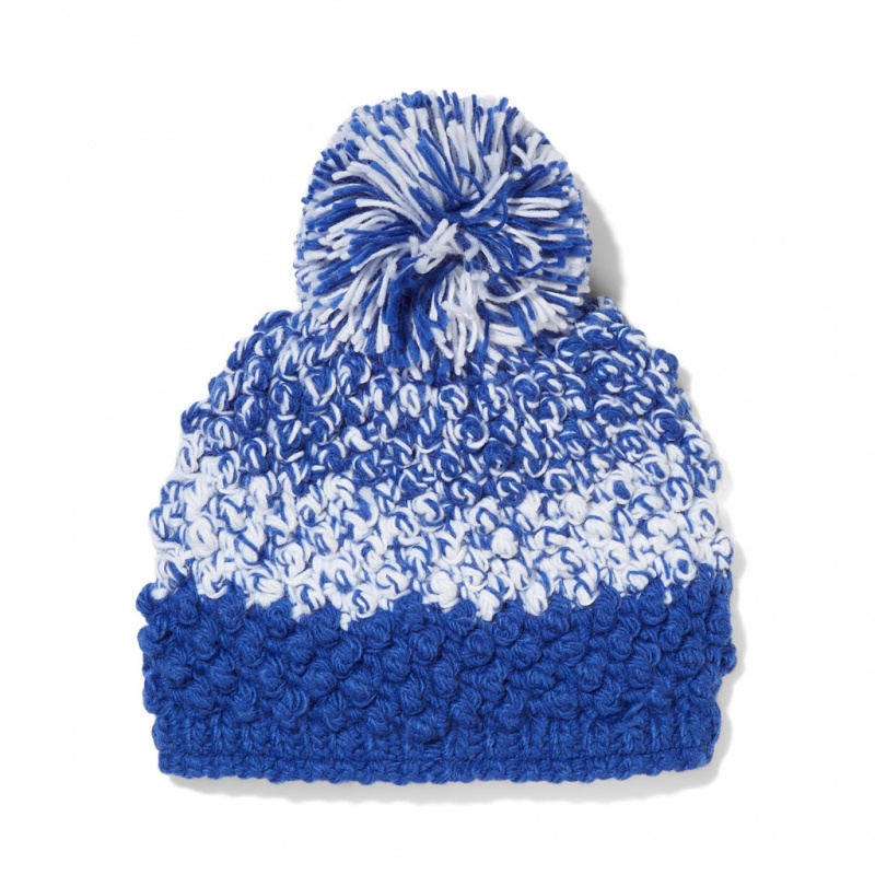 Electric Blue Spyder Brrr Berry Pom Beanie | QCD-483912