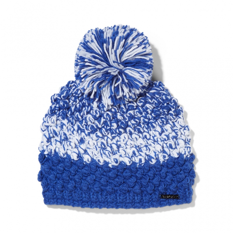 Electric Blue Spyder Brrr Berry Pom Beanie | QCD-483912