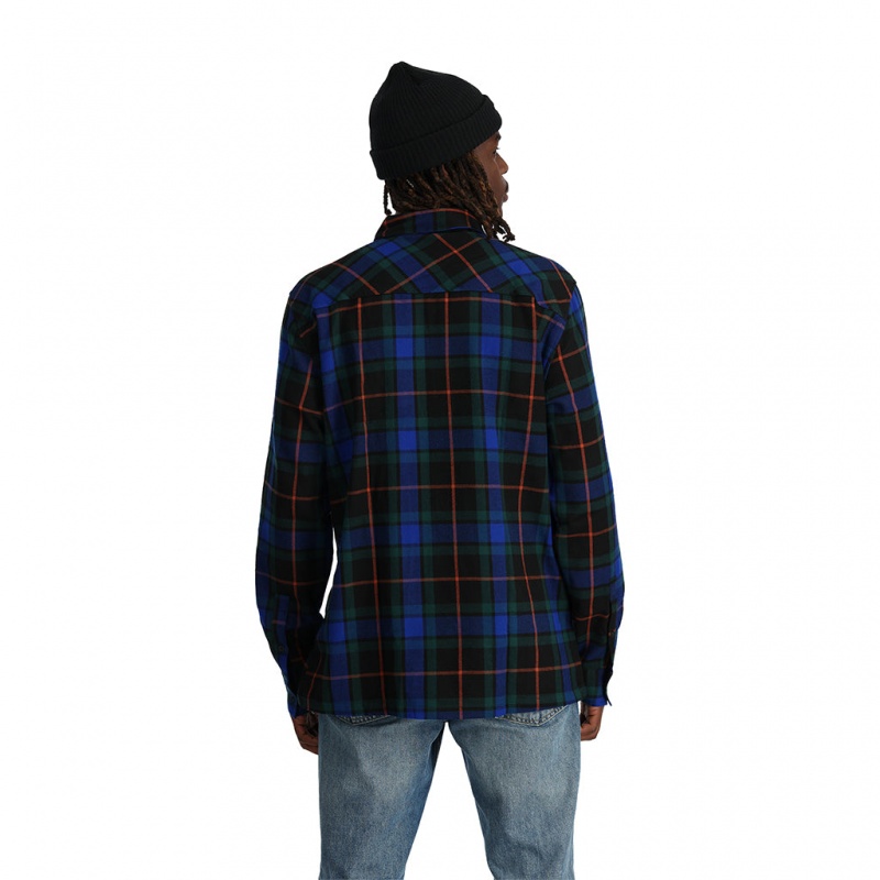 Electric Blue Spyder Elevation Flannel T-Shirt | LTG-904632