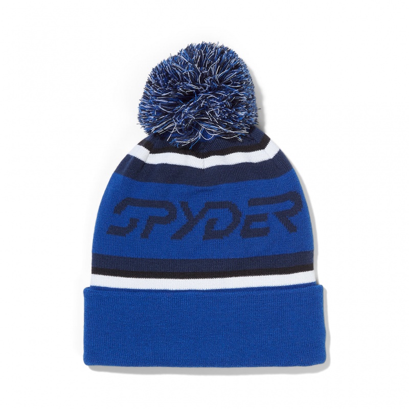 Electric Blue Spyder Icebox Pom Beanie | YHX-316704