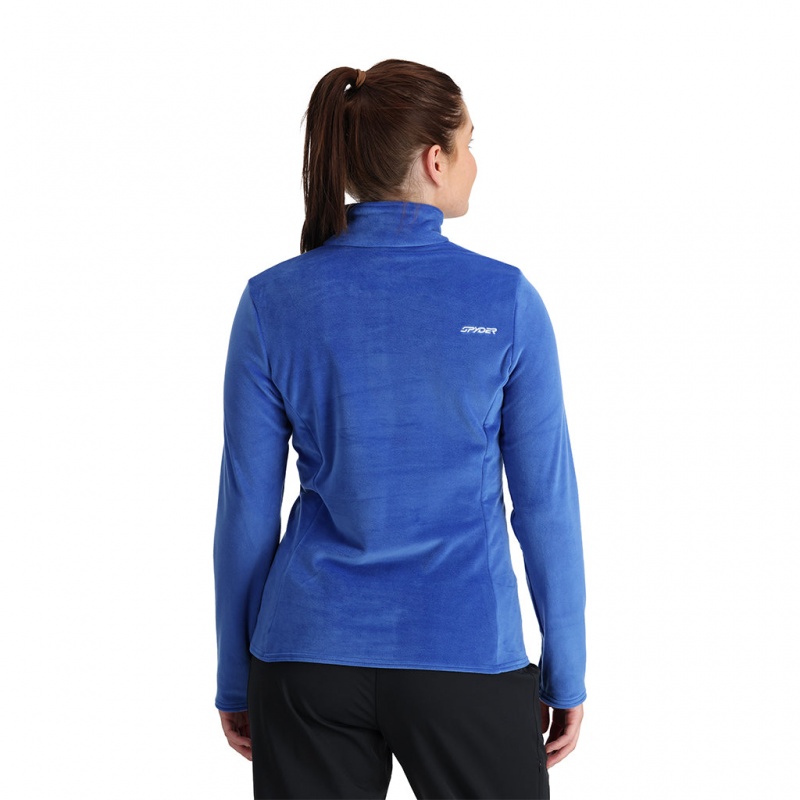 Electric Blue Spyder Shimmer Bug Half Zip T-Neck | PDT-745293