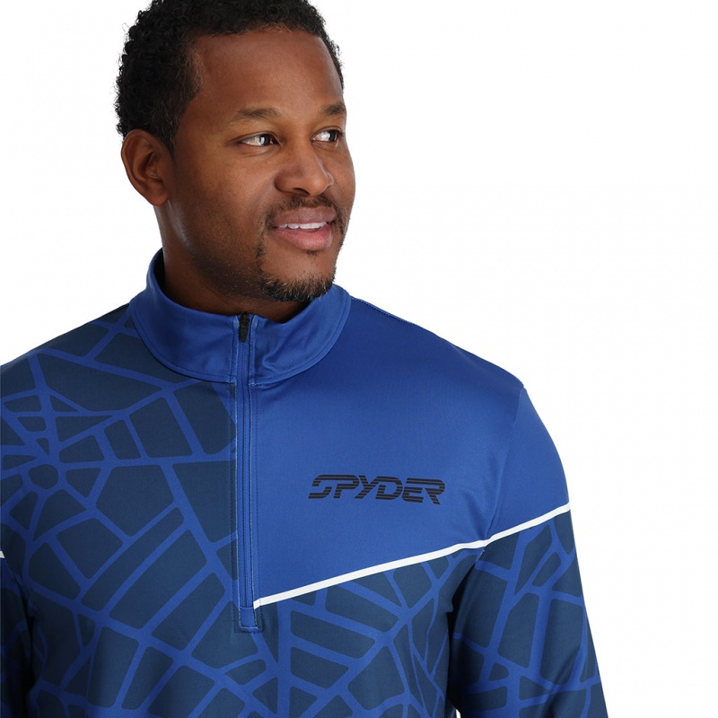 Electric Blue Spyder Vital Half Zip T-Neck | ODS-134072