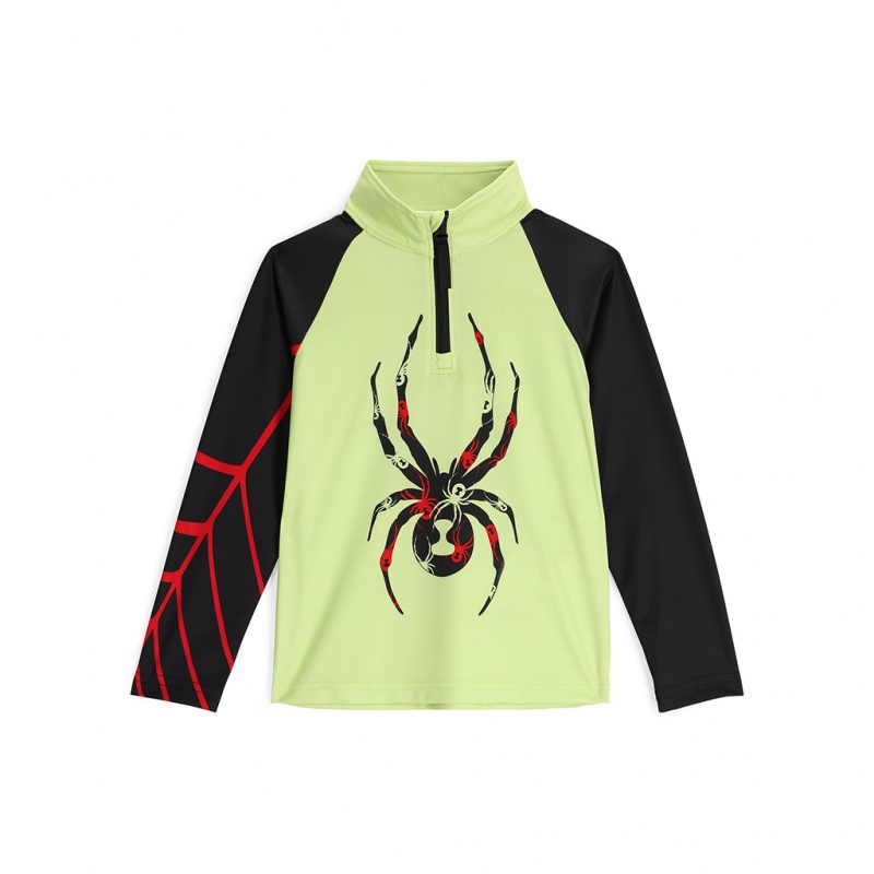 Lime Ice Spyder Boys Bug Half Zip T-Neck | GNP-584712