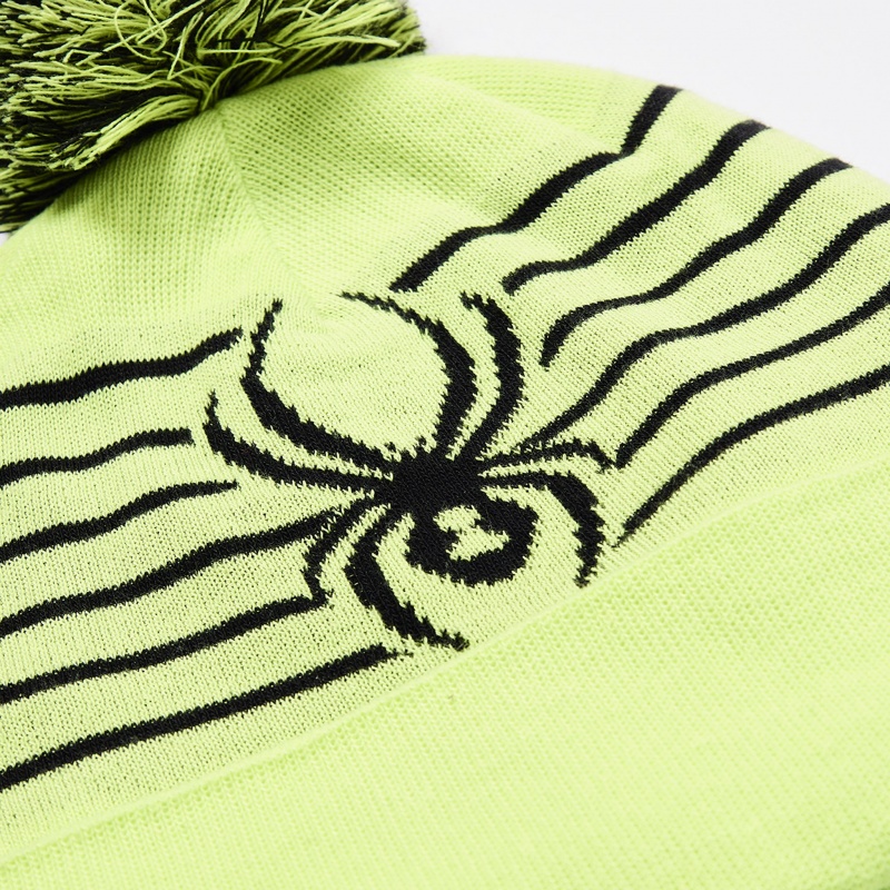 Lime Ice Spyder Boys Icebox Pom Beanie | USB-357461