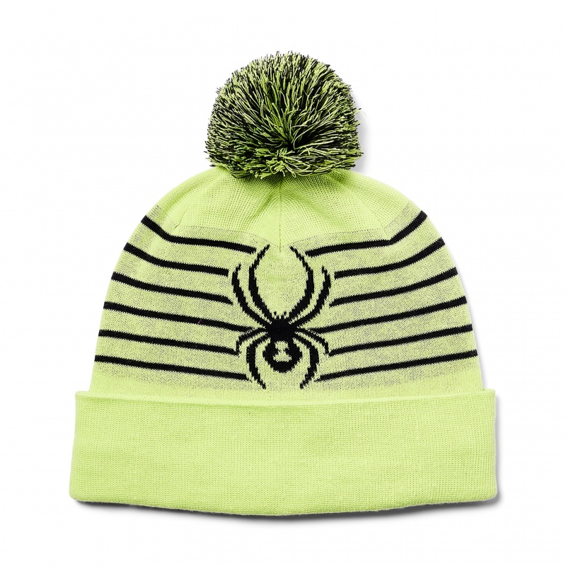 Lime Ice Spyder Boys Icebox Pom Beanie | USB-357461