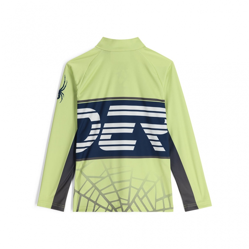 Lime Ice Spyder Boys Web Half Zip Fleece Jacket | ECQ-028397