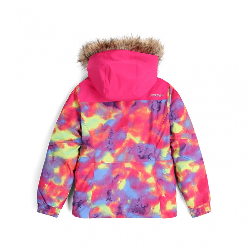 Pink Combo Spyder Girls Lola Insulated Jacket | QKO-095723