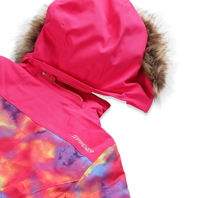 Pink Combo Spyder Girls Lola Insulated Jacket | QKO-095723