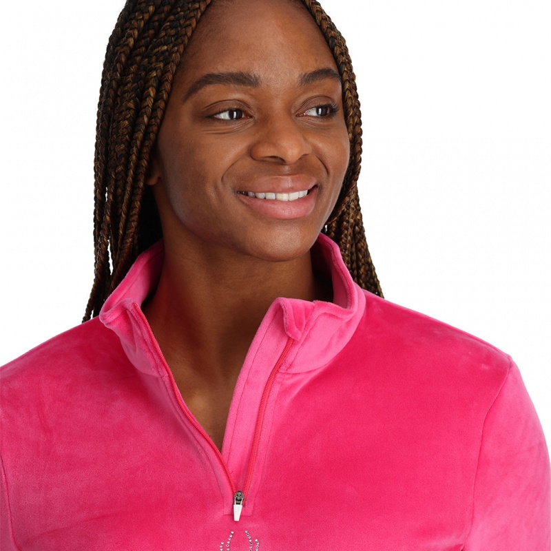 Pink Spyder Shimmer Bug Half Zip T-Neck | KFR-681302