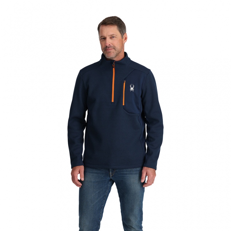 True Navy Spyder Bandit Half Zip Fleece Jacket | LKQ-749813