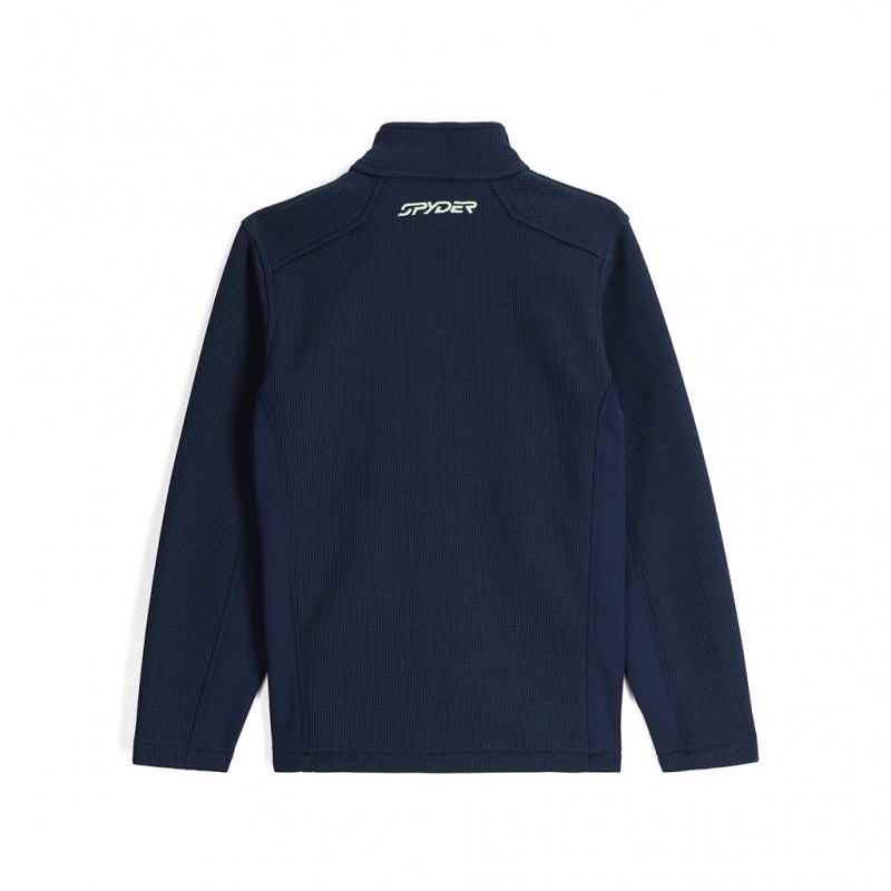 True Navy Spyder Boys Bandit Full Zip Fleece Jacket | PKS-078693