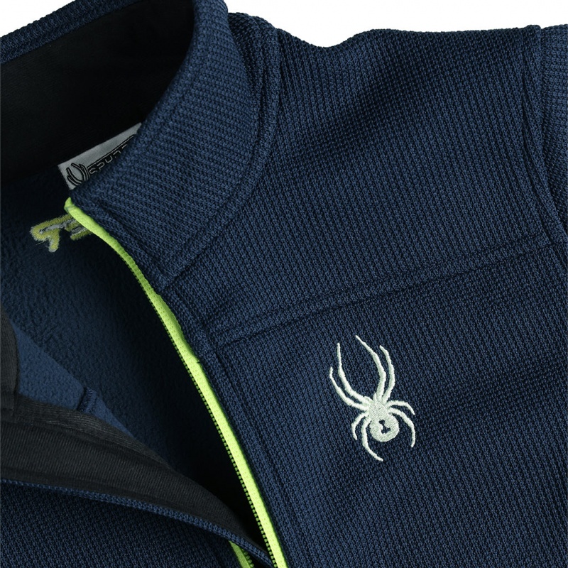 True Navy Spyder Boys Bandit Full Zip Fleece Jacket | PKS-078693