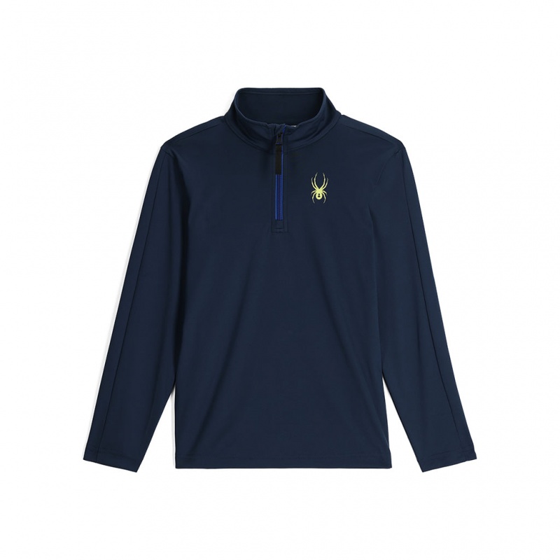 True Navy Spyder Boys Base Half Zip Fleece Jacket | ECP-723146