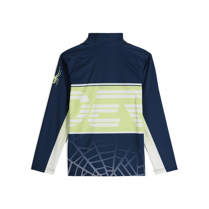 True Navy Spyder Boys Web Half Zip Fleece Jacket | NRL-528746