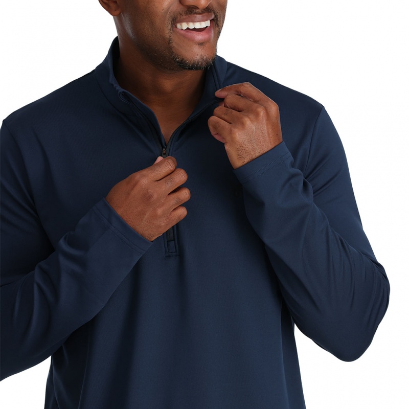 True Navy Spyder Prospect Half Zip T-Neck | QHJ-372864