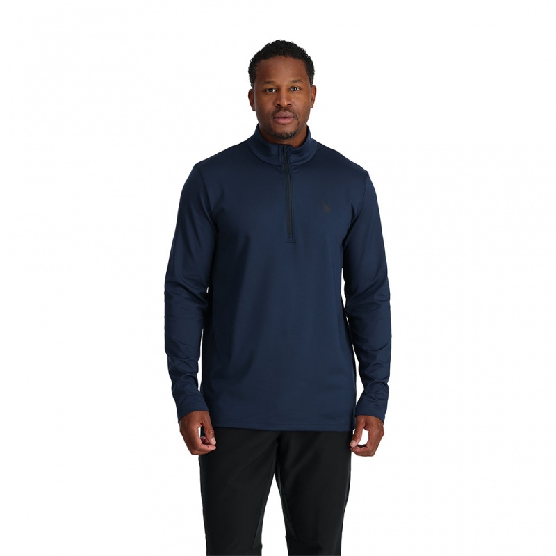 True Navy Spyder Prospect Half Zip T-Neck | QHJ-372864