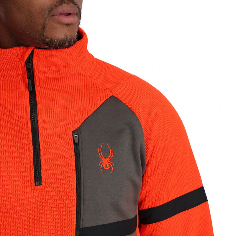 Twisted Orange Spyder Wengen Bandit Half Zip Fleece Jacket | VGD-586190