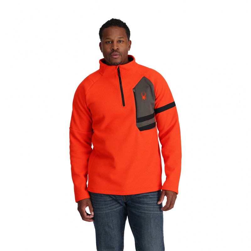 Twisted Orange Spyder Wengen Bandit Half Zip Fleece Jacket | VGD-586190