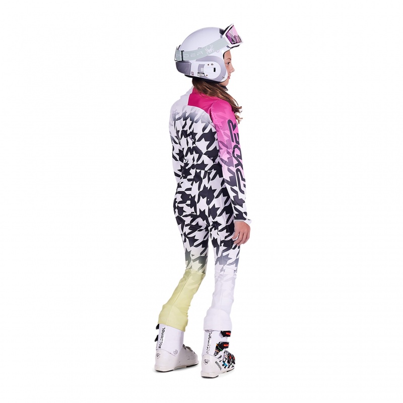 White Combo Spyder Girls Performance Gs Race Suit | XZU-142836