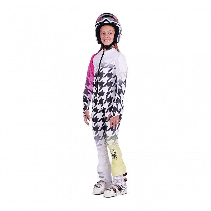 White Combo Spyder Girls Performance Gs Race Suit | XZU-142836