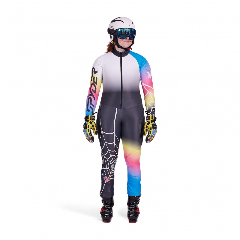 White Combo Spyder Nine Ninety Race Suit | KLN-610485