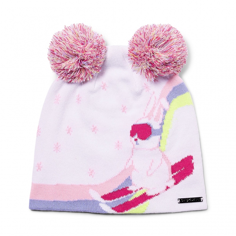 White Spyder Girls Ski Bunny Pom Beanie | FJR-631824