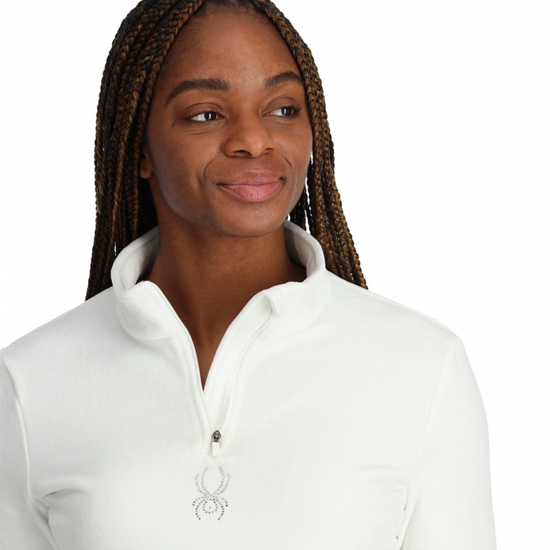 White Spyder Shimmer Bug Half Zip T-Neck | XMK-291367