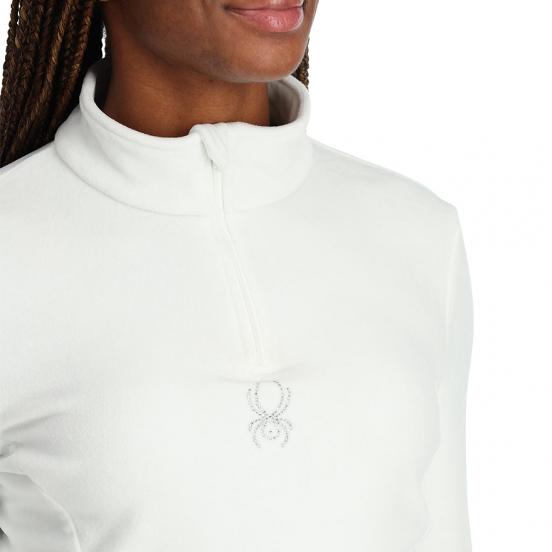 White Spyder Shimmer Bug Half Zip T-Neck | XMK-291367