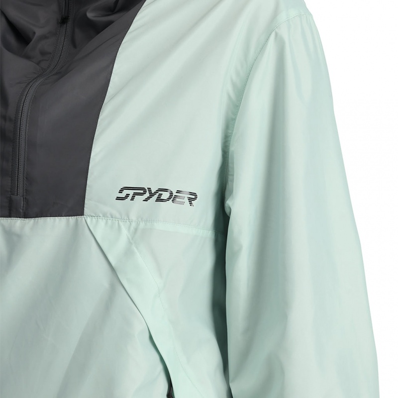 Wintergreen Spyder Unisex Belford Windbreaker Shell Jacket | AOK-896421