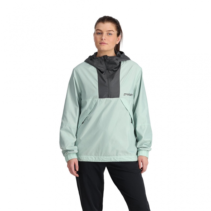 Wintergreen Spyder Unisex Belford Windbreaker Shell Jacket | AOK-896421